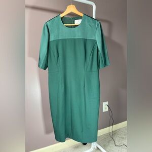 HUGO BOSS Danufa Dress Size 10 Green Virgin Wool
